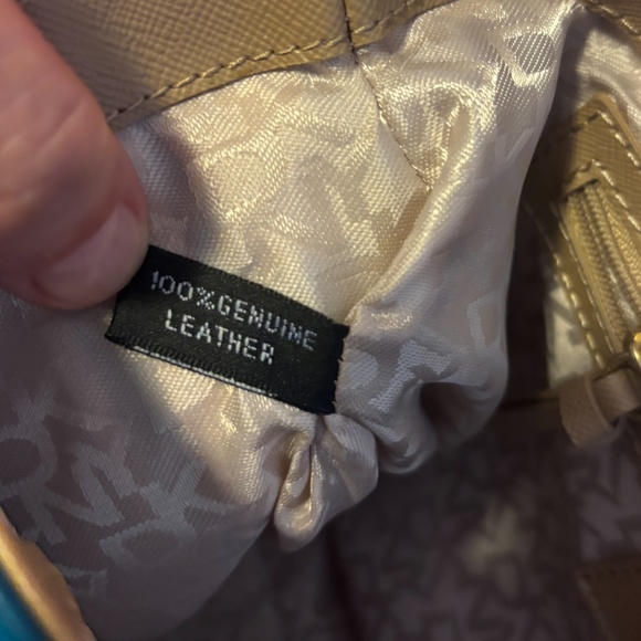 DKNY turquoise blue real leather structured shoulder crossbody bag EUC (as new) - Picture 10 of 15